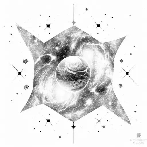 A Tattoo Of A Galaxy With Stars And Planets Reflecting Personal Development