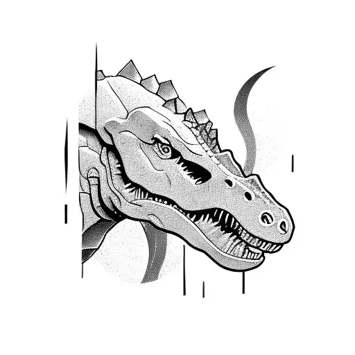 Dinosaur In The Mountains