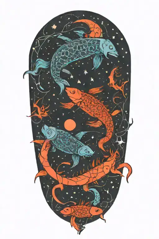 Pisces And Scorpio Constellation Intertwined