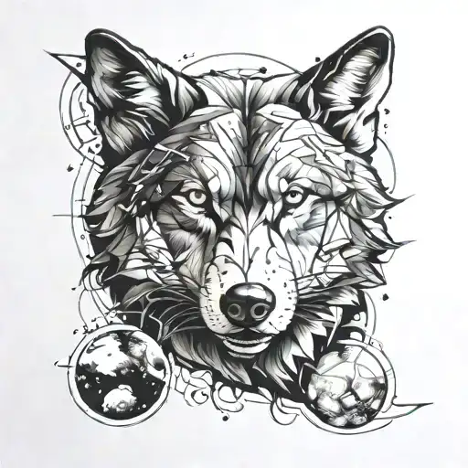 Wolf And Space Themed