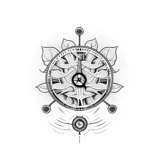 A Tree Of Knowledge With Clock Gears As Leaves And Philosophical Quotes As Branches