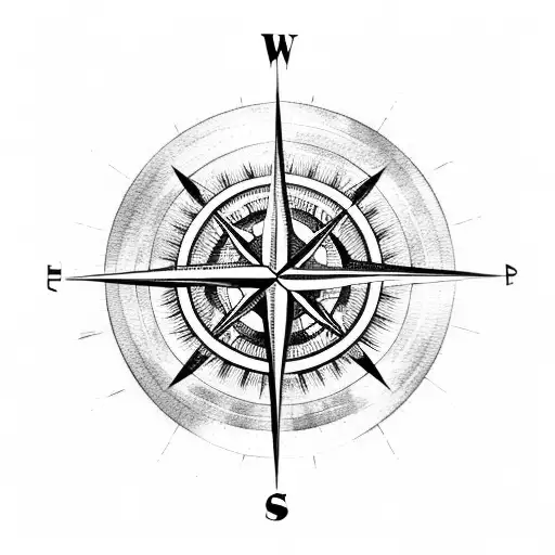 Compass Travel Wanderlust Map Sun Rays