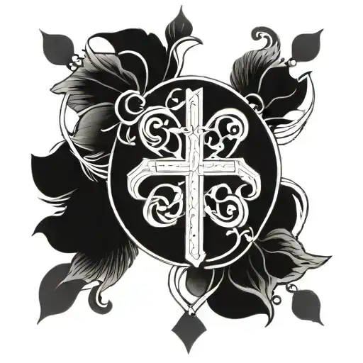 A Modern Interpretation Of A Catholic Religious Symbol Infused With Light Elements