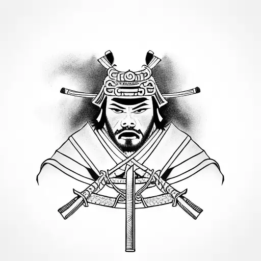 Samurai Warrior 2 Swords Fighting Stance