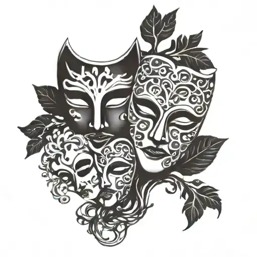A Theater Mask Intertwined With A Family Tree