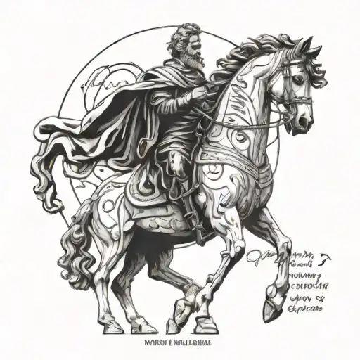 Equestrian Statue Of Marcus Aurelius With Quote