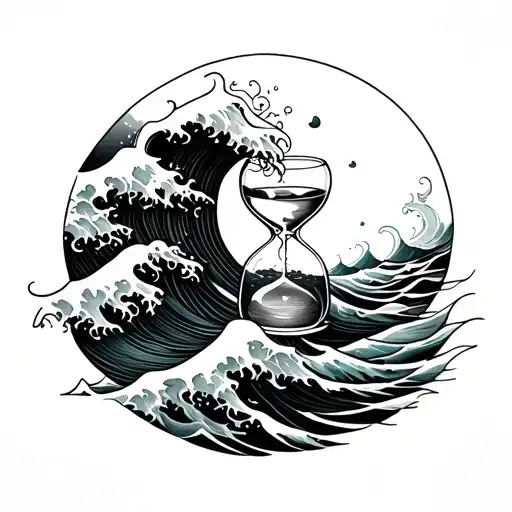 Wave Sea With Hourglass