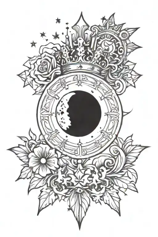 Mental Health With A Moon And Crown Surrounded By 10 Stars