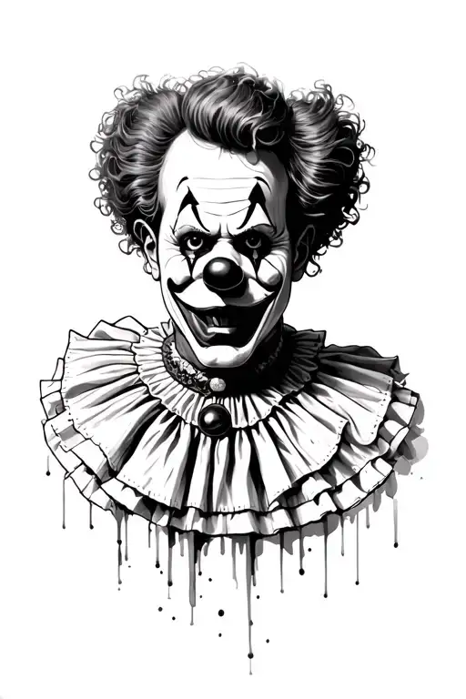 Clowns Full Black Sleeve Tattoo Design