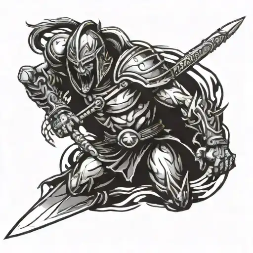 Angry Warrior With A Sword