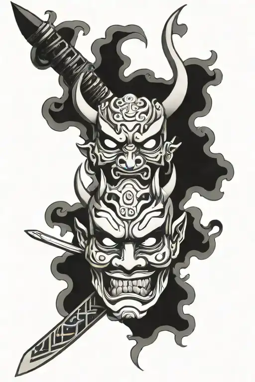 Oni Mask With Katana