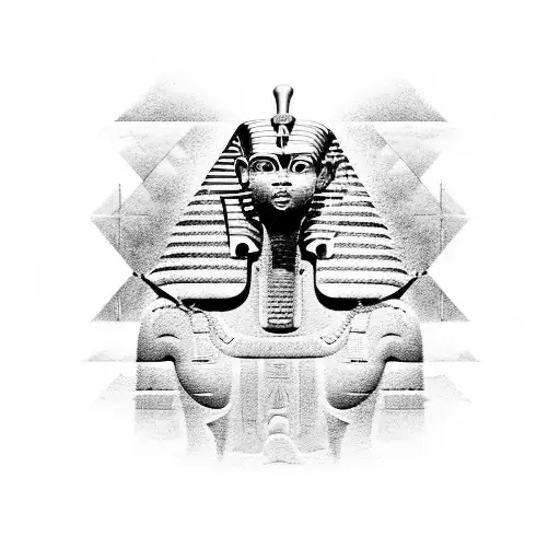 An Intricate Egyptian Hieroglyphic Design Incorporating Elements Of Photography Equipment