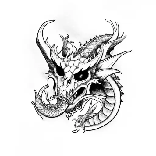 Dragon Skull Cross