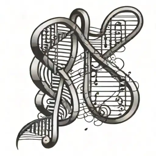 A Stylized Dna Double Helix Intertwined With Musical Notes