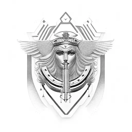 A Modern Interpretation Of The Greek Goddess Athena In A Futuristic Police Uniform