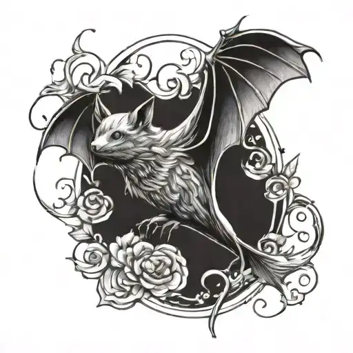 Feminine Bat Flying