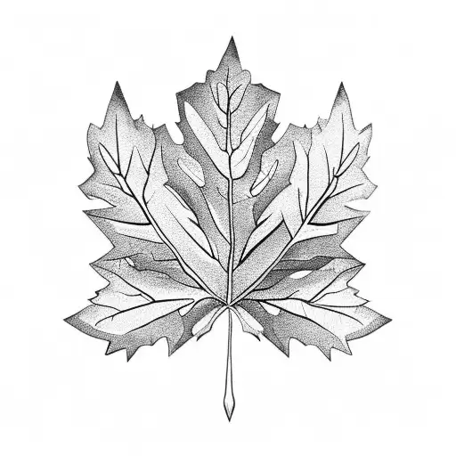 Oak Leaf Inside A Triangle Shape