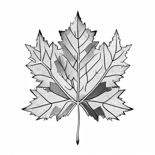 Oak Leaf Inside A Triangle Shape