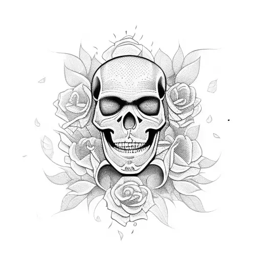 Full Skeleton Holding Flower