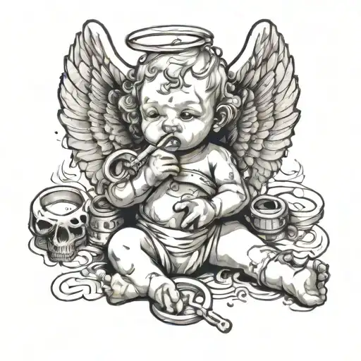 Baby Angel Smoking A Joint And Handcuffs And I Want It In My Thigh