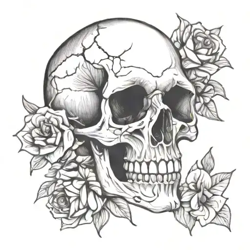 Skull And Flowers