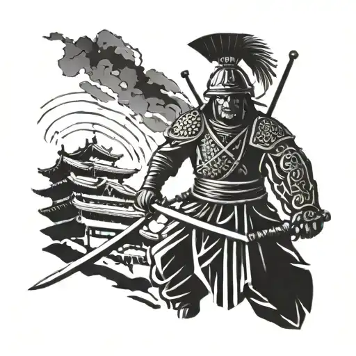 Filipino Warrior In Korean Castle Silhouette