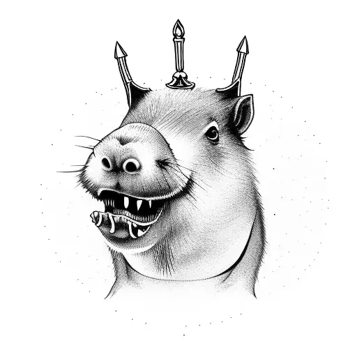 Serious Capybara With Dagger In Mouth Pirate