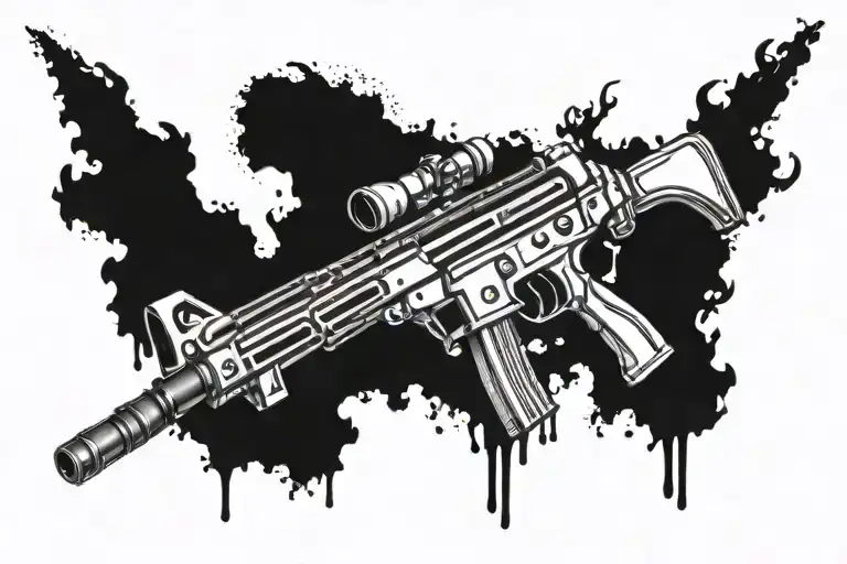 Warior Stand With His Gun