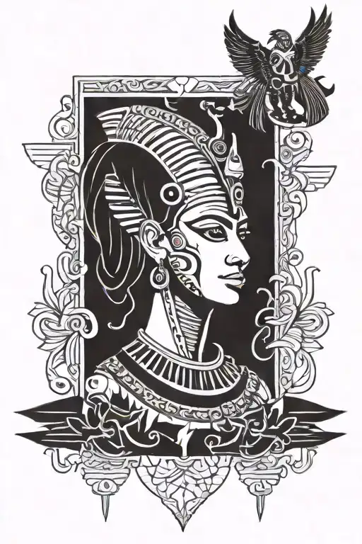 Tattoo In The Style Of Egyptian Mythology