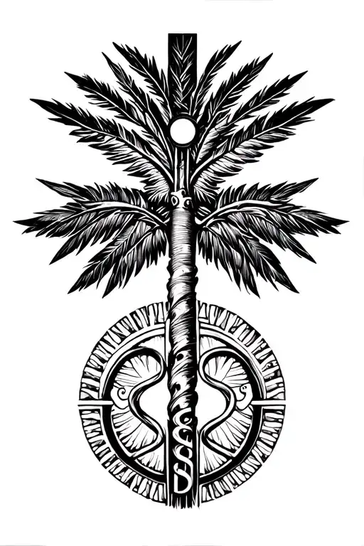 Palm Tree Of Life Paramedic Symbol