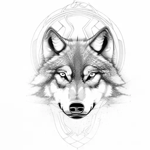 A Wolf Intertwined With A Lightsaber