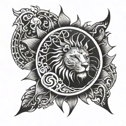 Sun With Leo Zodiac Sign On The Inside