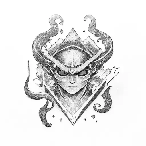 A Fusion Of Elements From Different Arcs Of Berserk In A Blackwork Style