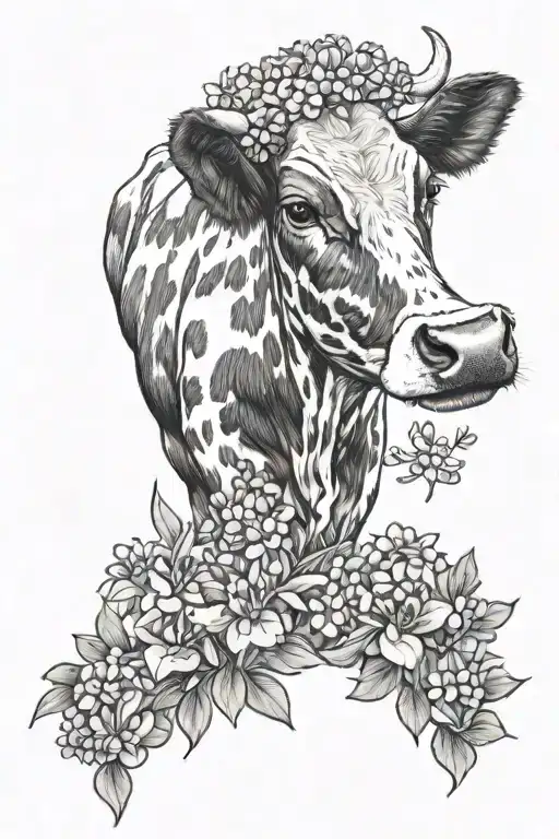 Cow Holding Bluebonnet