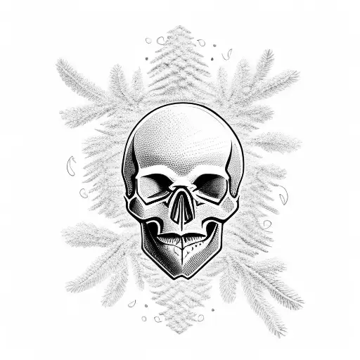 Skull With Pine Tree
