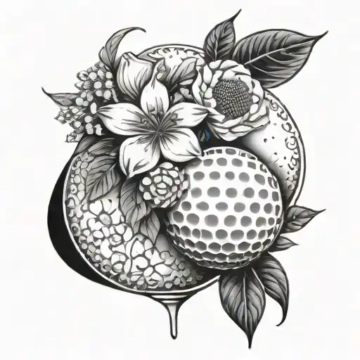 A Golf Ball Morphing Into A Beautiful Flower Bouquet