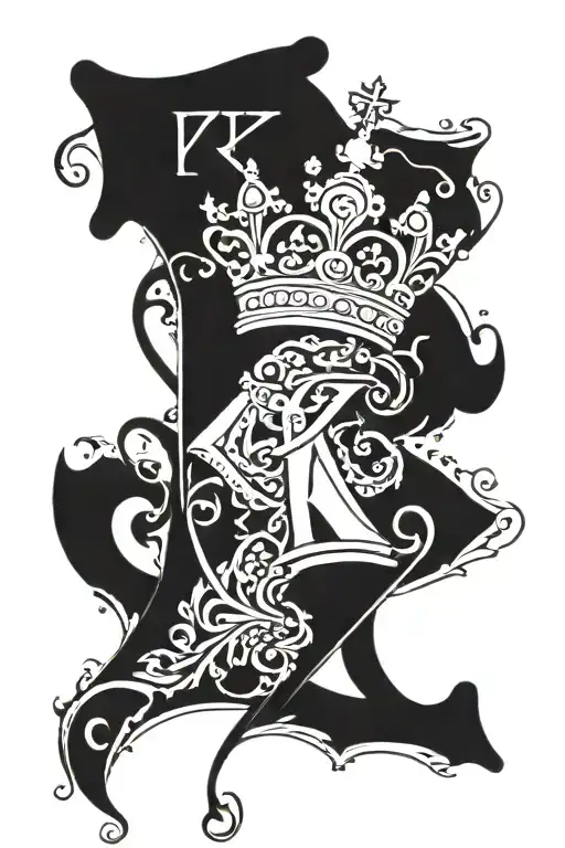Cards And Crown With Initials K A