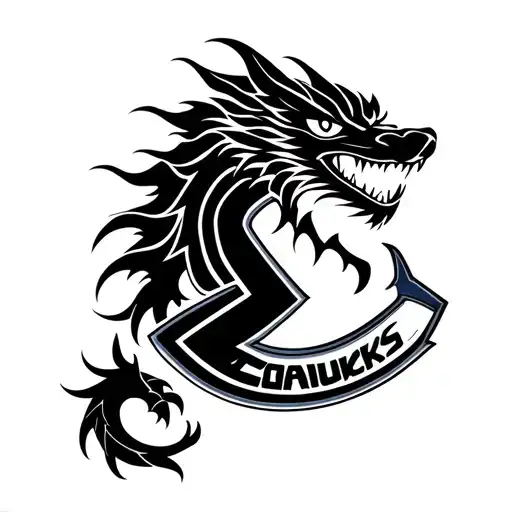 Vancouver Canucks Logo Asian Dragon