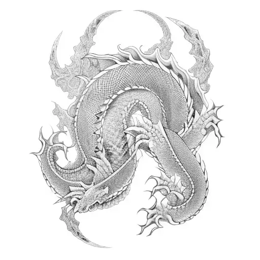 Japanese Dragon Scale Waves Full Sleeve