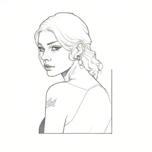 A Young Woman In A Black Dress Standing