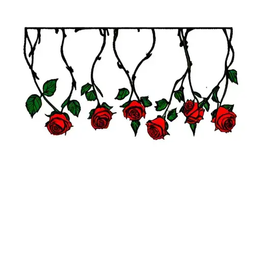Single Roses Arranged In A Straight Line To Go On Lower Back