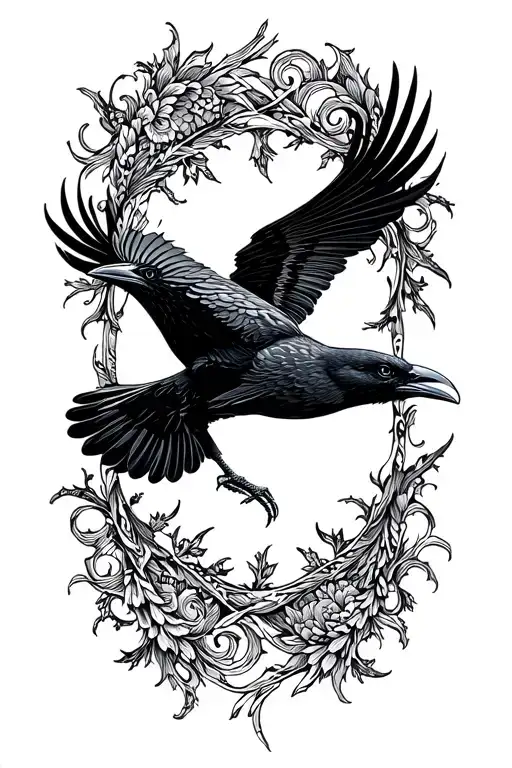 Nordic Raven Flying