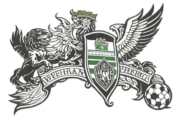 Wrexham Fc Emblem Merged With Football Stadium