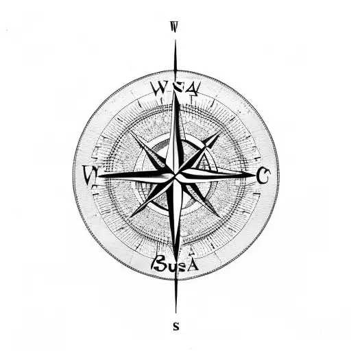 Compass In Front Of Scuba Flag
