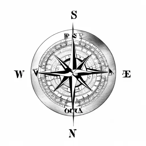 Compass In Front Of Scuba Flag