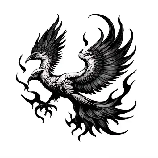 Phoenix Rising From Flames