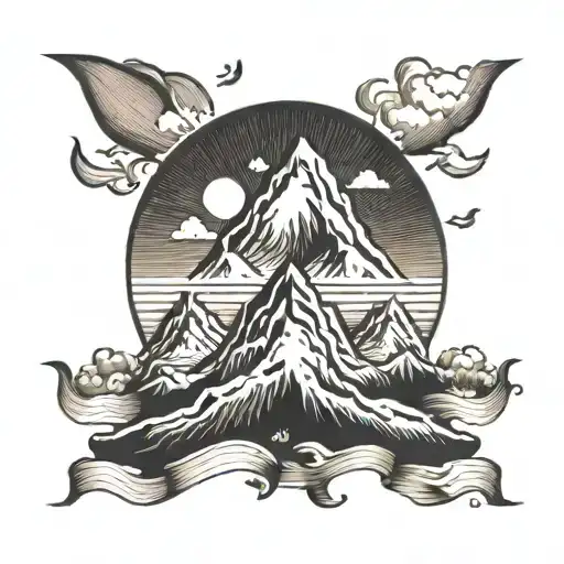 Sun And Mountain Within Square Doesn't Fit The Circle