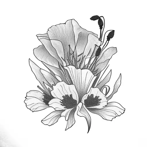 Cowboy Boot With California Poppy And Colorado Columbine