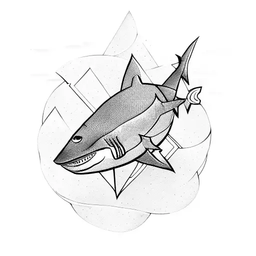 A Geometric Shark Design Incorporating Elements Of Crossfit And Boxing
