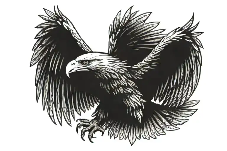 Eagle With Wings Spread
